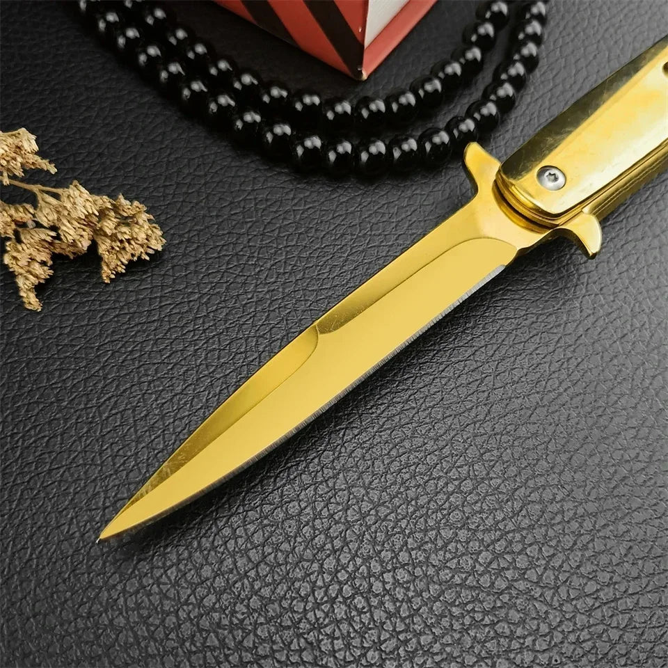 Golden M10 Folding Knife 440C Blade Tactical EDC Camping Pocket Knife