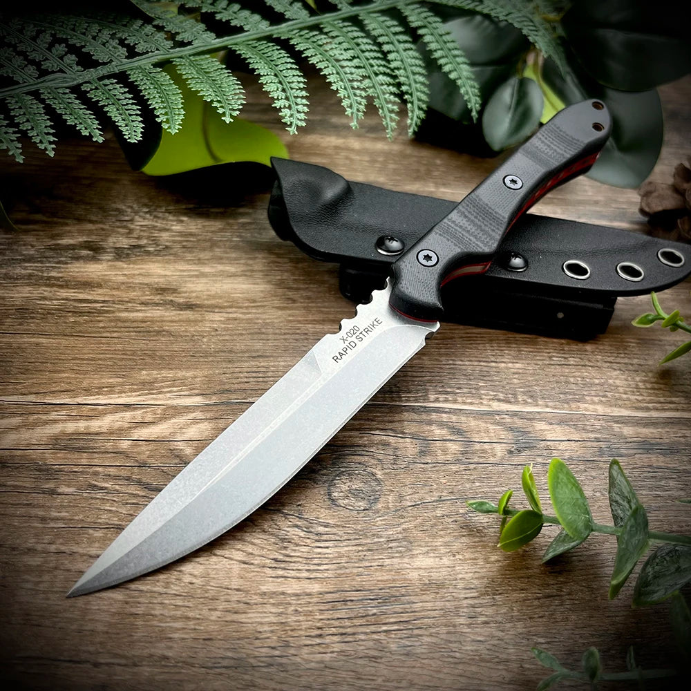 X-020 Tactical Fixed Blade Knife D2 Steel High Hardness Survival Tool