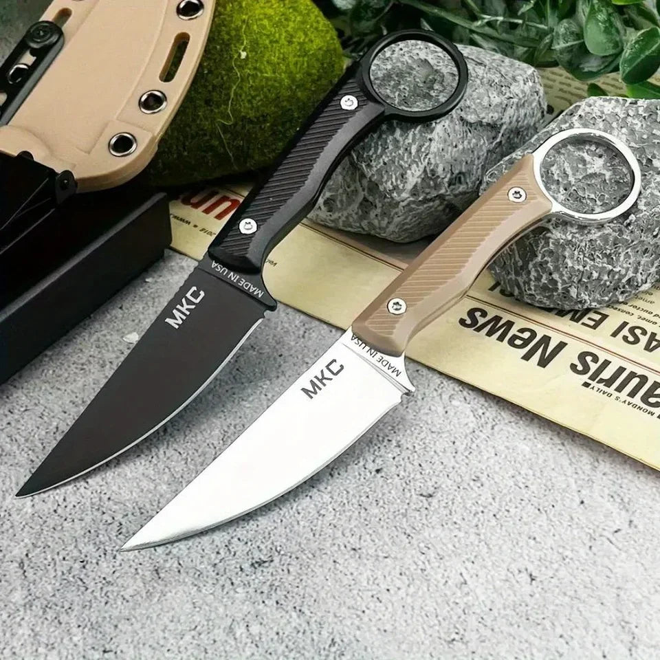 MKC Fixed Blade Knife Outdoor Camping Survival Tool with Kydex Sheath