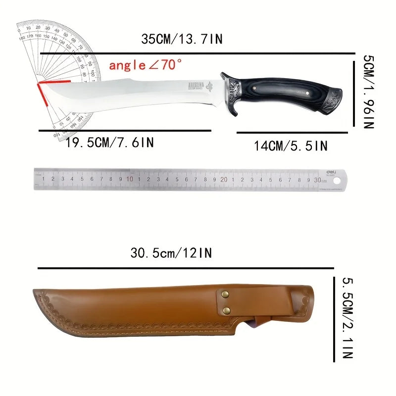 High Hardness Outdoor Fixed Blade Knife Wood Handle with Sheath