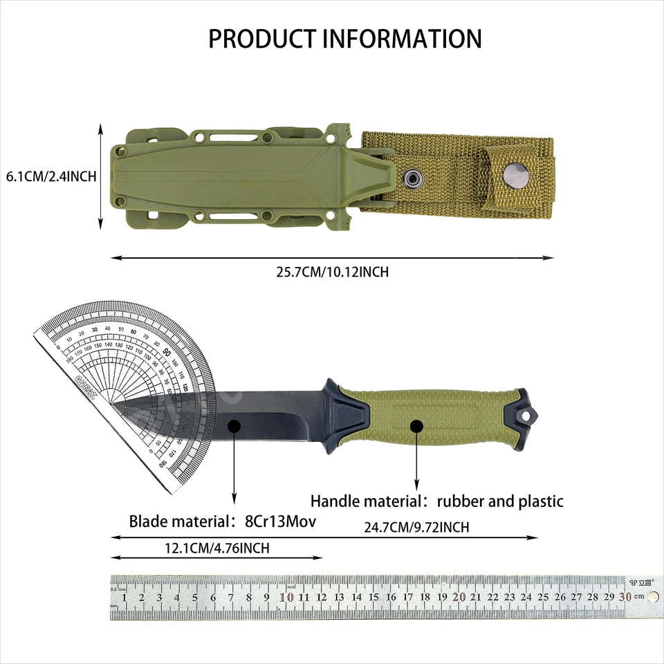 G1500 Heavy Duty Fixed Blade Knife 8Cr13Mov Survival Self Defense Tool