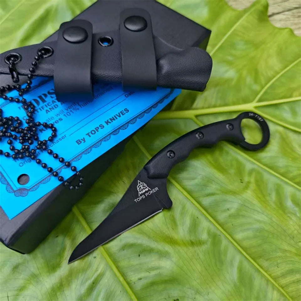 C.U.T. Fixed Blade Knife with Kydex Sheath Outdoor Survival Utility Tool