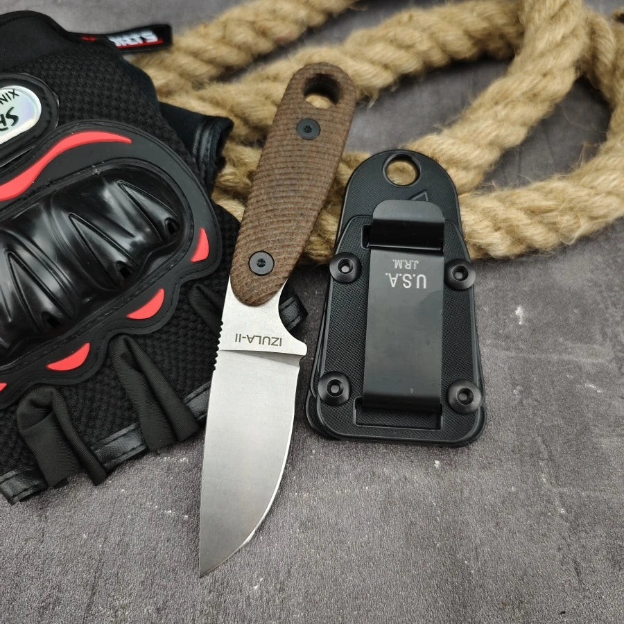 Izula Style Fixed Blade Knife D2 G10 Handle Outdoor Tactical Sheath Knife