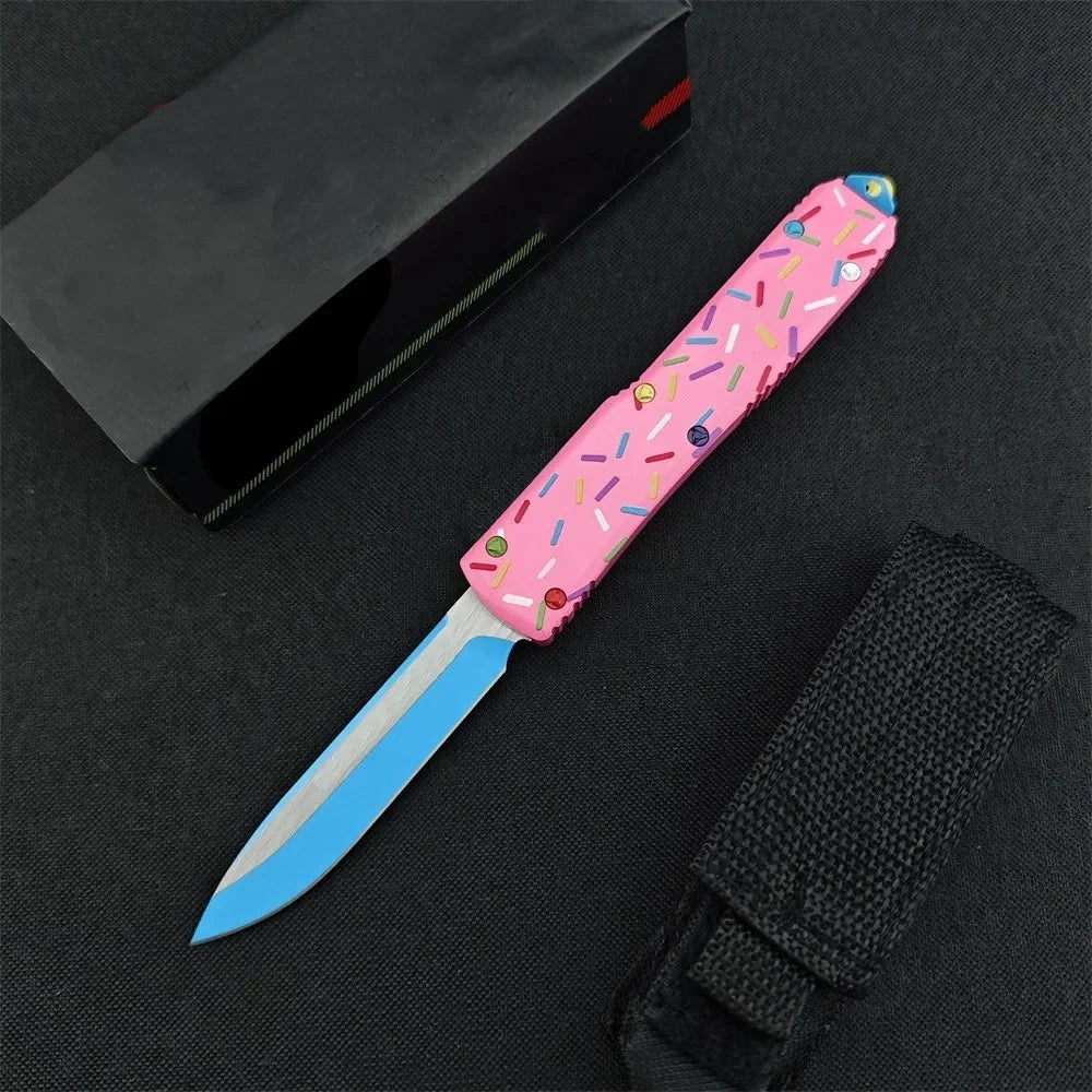 UT85 Pocket Knife D2 Blade Aluminum Handle Outdoor Camping EDC Tool