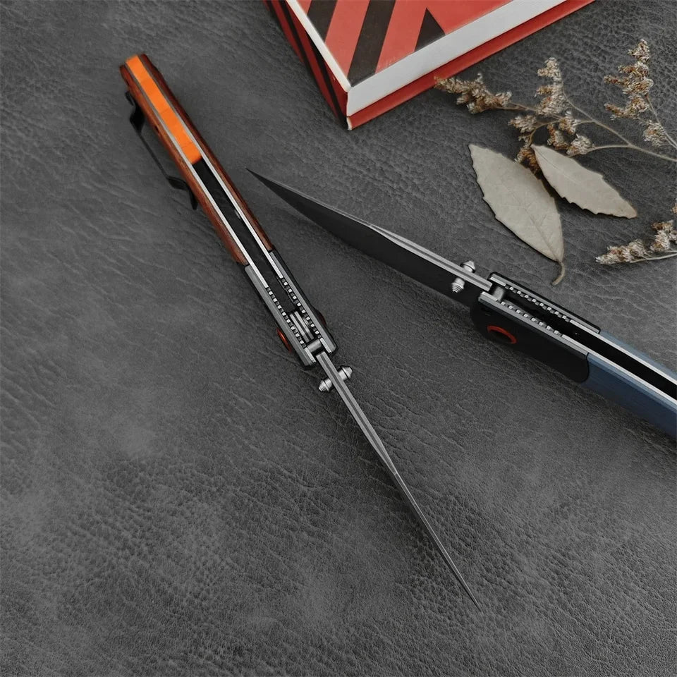 Damascus BM 15080 Crooked River Folding Knife Wood/G10 EDC Knife