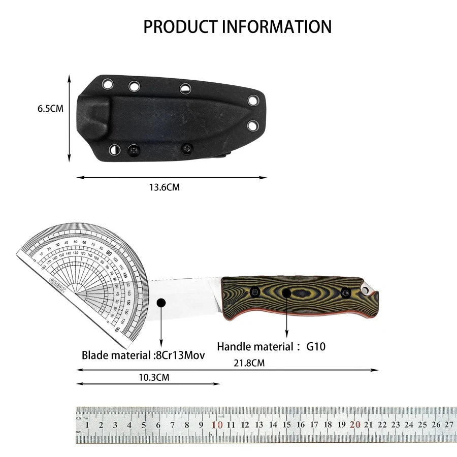 BM 15002 Tactical Straight Knife 8Cr13Mov Blade G10 Outdoor Tool