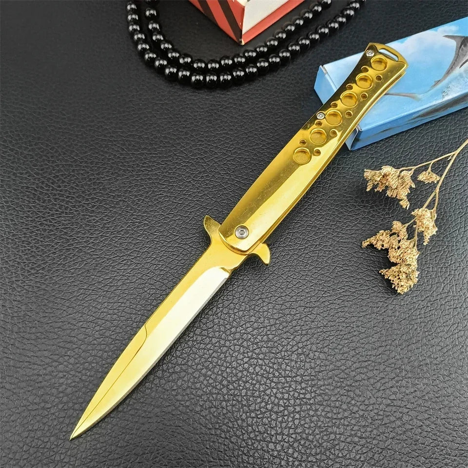 Golden M10 Folding Knife 440C Blade Tactical EDC Camping Pocket Knife
