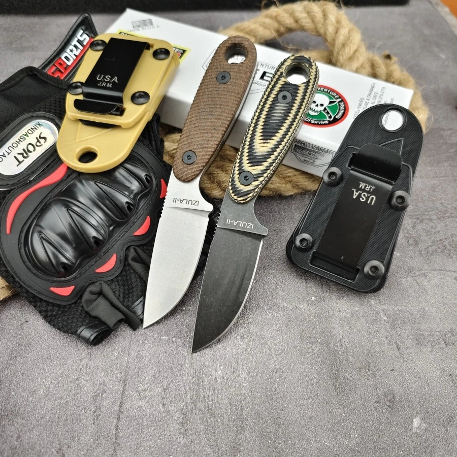 Izula Style Fixed Blade Knife D2 G10 Handle Outdoor Tactical Sheath Knife