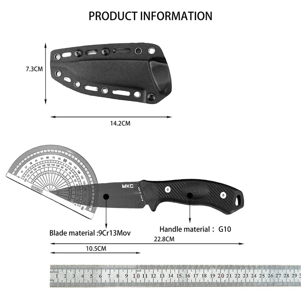 TF24 MKC Tactical Fixed Blade Knife with Kydex Sheath Outdoor EDC Tool