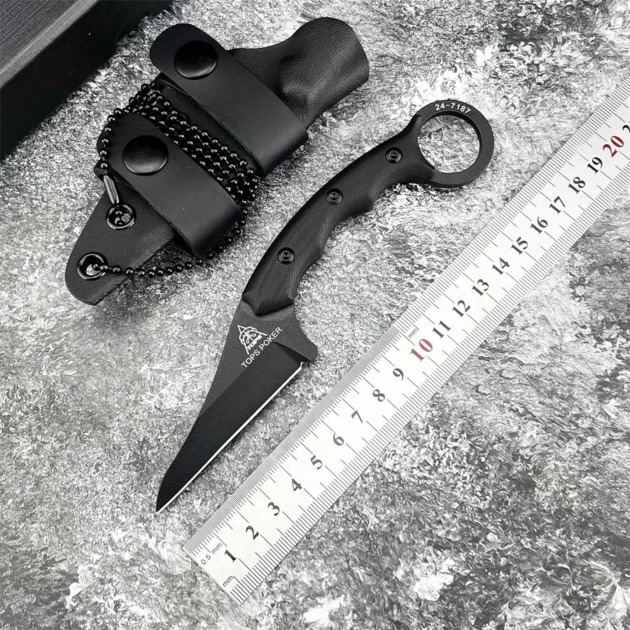 C.U.T. Fixed Blade Knife with Kydex Sheath Outdoor Survival Utility Tool