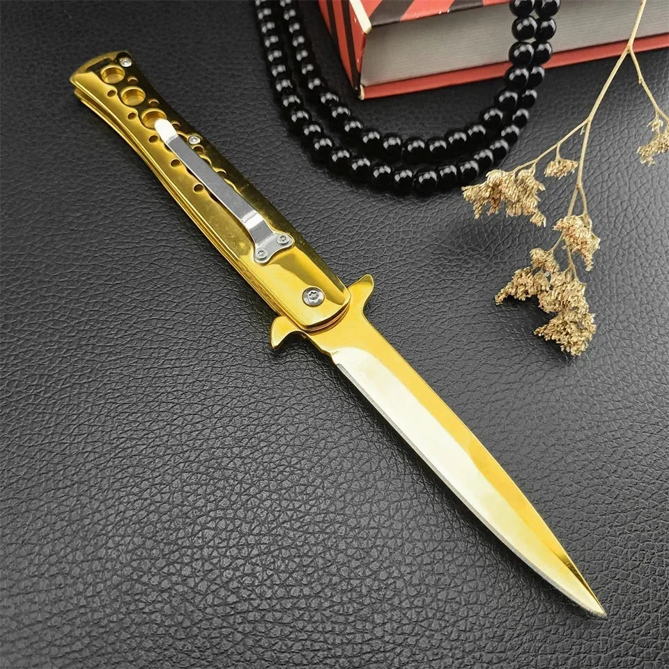 Golden M10 Folding Knife 440C Blade Tactical EDC Camping Pocket Knife