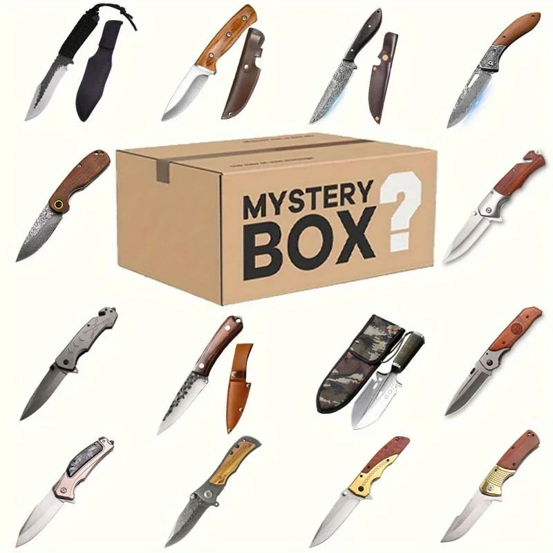 Mystery Gift Box with Multi Function Outdoor Folding Knife High Carbon Steel