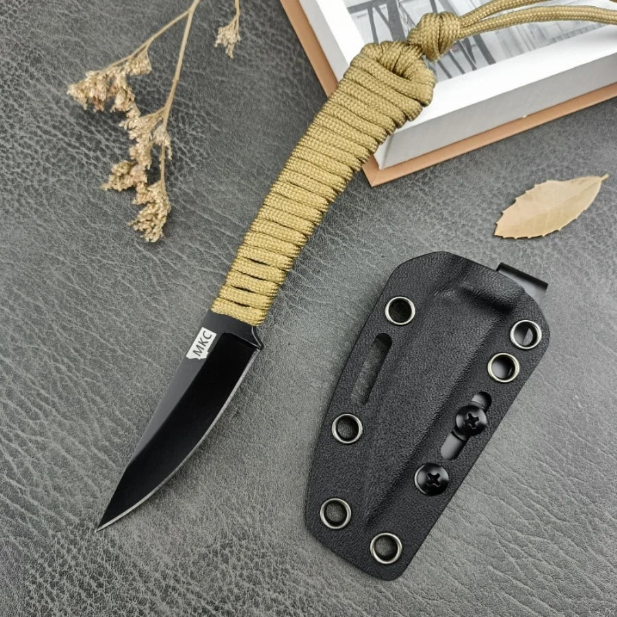 MKC Ultra-Light Straight Knife, Nylon-Fiberglass Handle, Outdoor Tactical