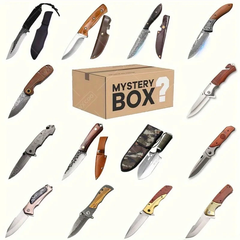 Mystery Gift Box with Multi Function Outdoor Folding Knife High Carbon Steel
