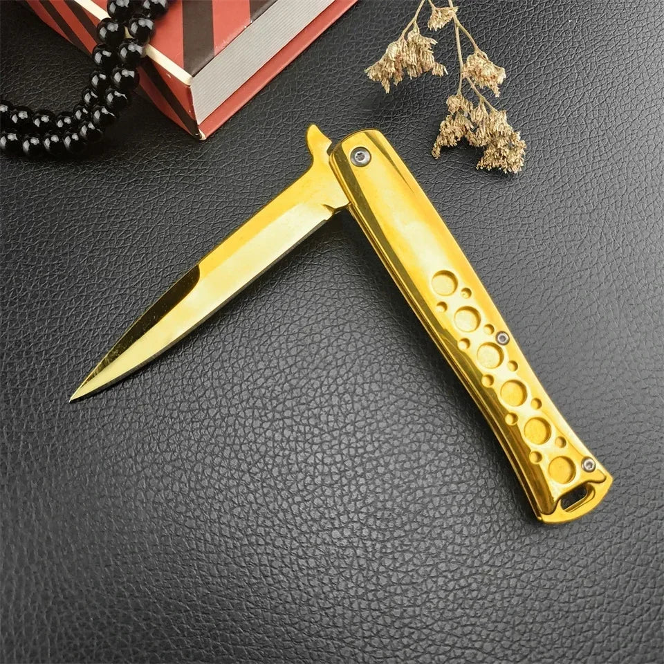 Golden M10 Folding Knife 440C Blade Tactical EDC Camping Pocket Knife